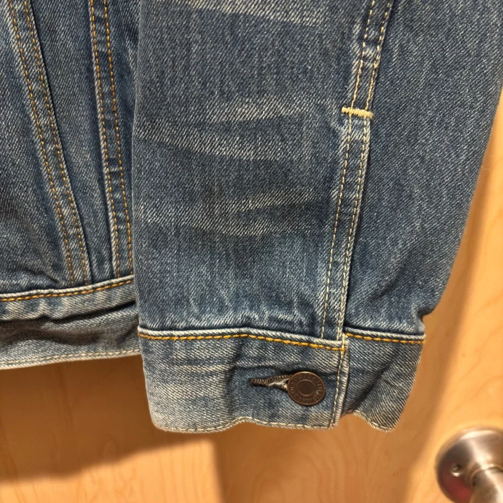 Levis Mens Denim Trucker Jacket Medium Wash Blue Button Front 2XL - Picture 4 of 12